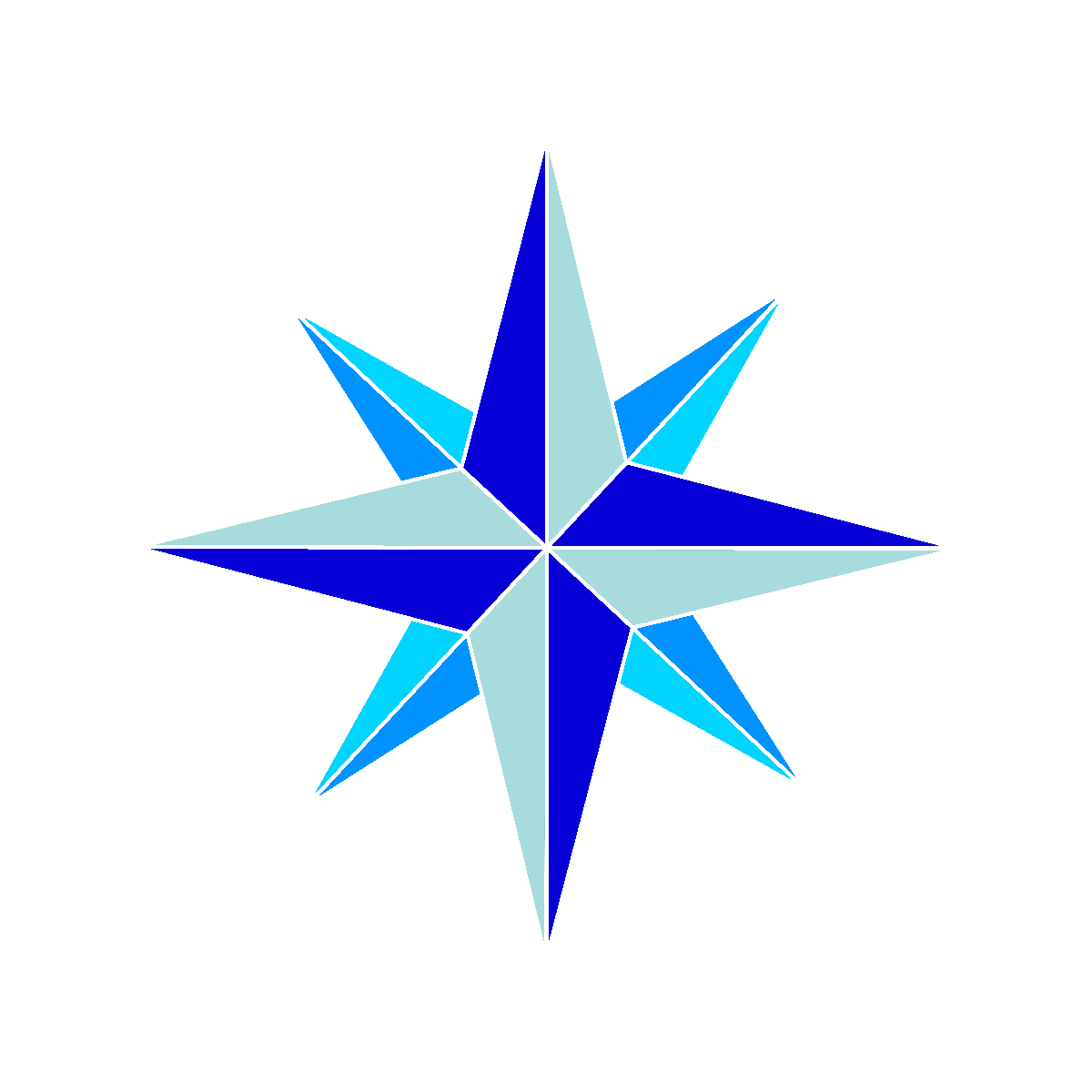 Image représentant la rose des vertus. Semblable à une rose des vents